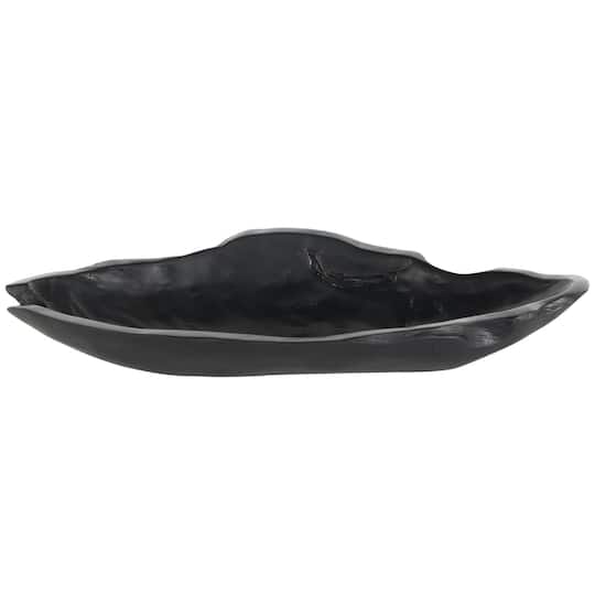 3.5" Black Teak Wood Handmade Live Edge Abstract Decorative Bowl